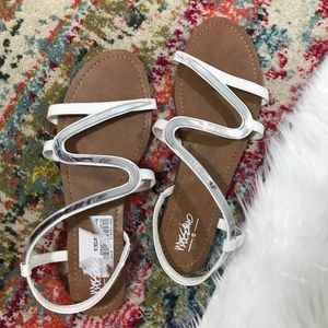 Mossimo Supply Co. Shoes - Mossimo • White + Silver Funky Sandals Mossimo Supply Co. Shoes - Mossimo • White + Silver Funky Sandals